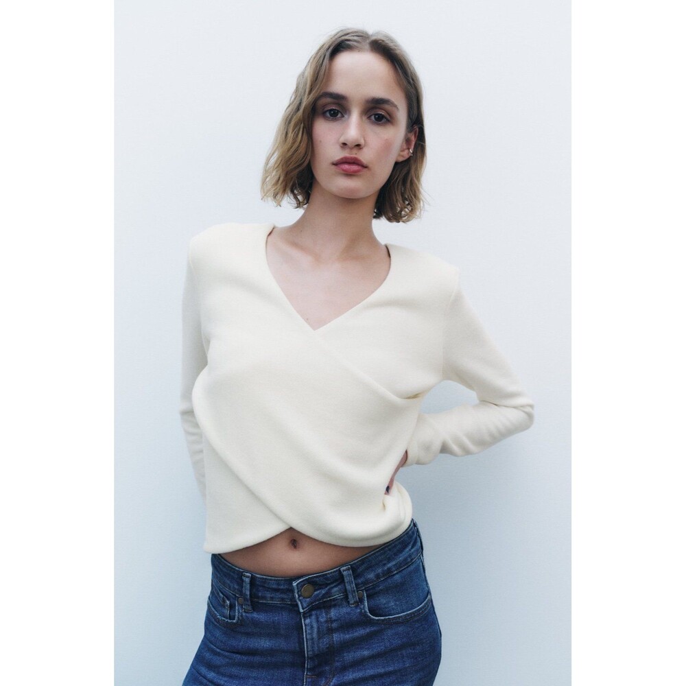 Zara Soft Wrap Top Size L